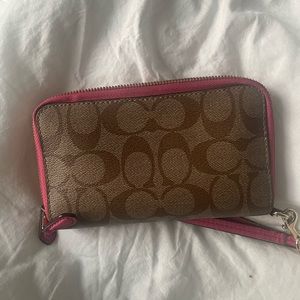 Coach Wallet/Wristlet - Pink and Brown